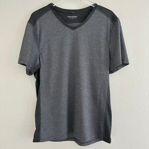 Manduka Yoga‎ Shirt Mens M/L? Gray V-Neck Short Sleeve Performance Tee